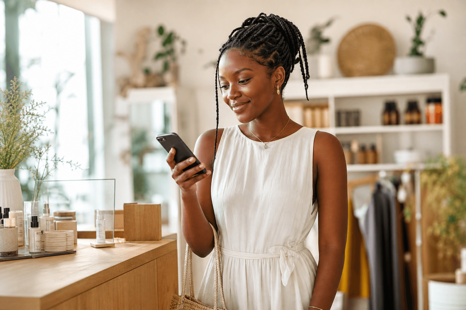 A shop owner using Zorachat to handle a customer conversation